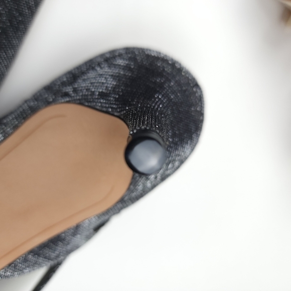 Alexandre Birman Black Silver Sparkle Slingback Heels Size 36.5 - Picture 7 of 15